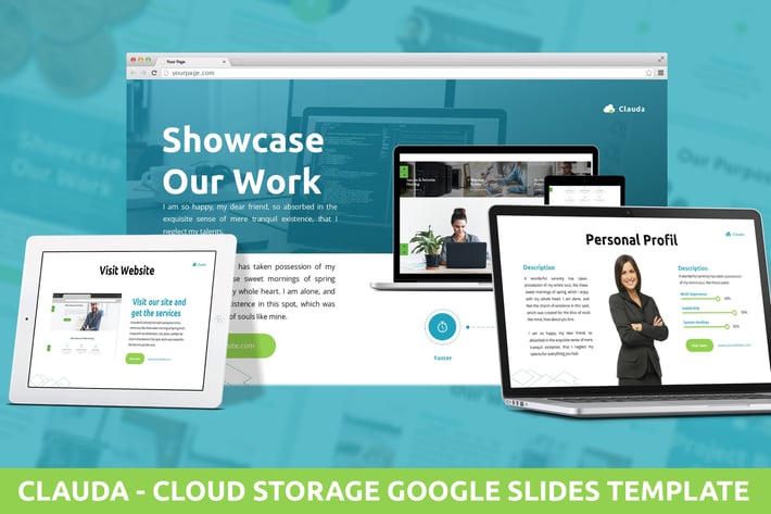 Clauda - Cloud Storage Google Slides Template