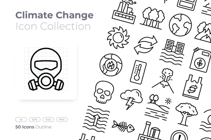 Climate Change Outline Icon