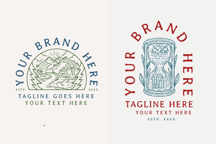 vintage natural line art design