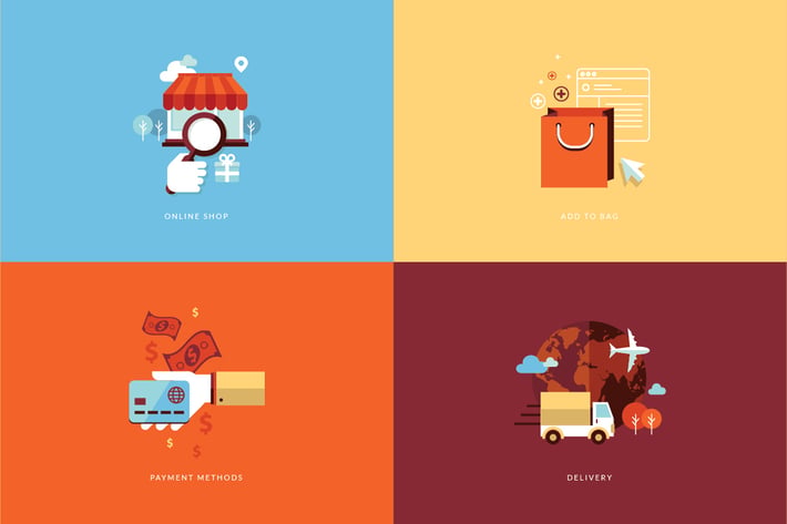 Set of Flat Design Concept Icons