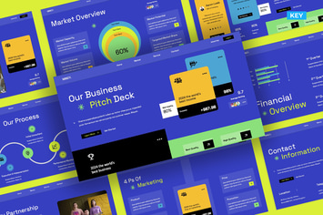 Blue Gold  Colorful Business Agency Pitch Deck
