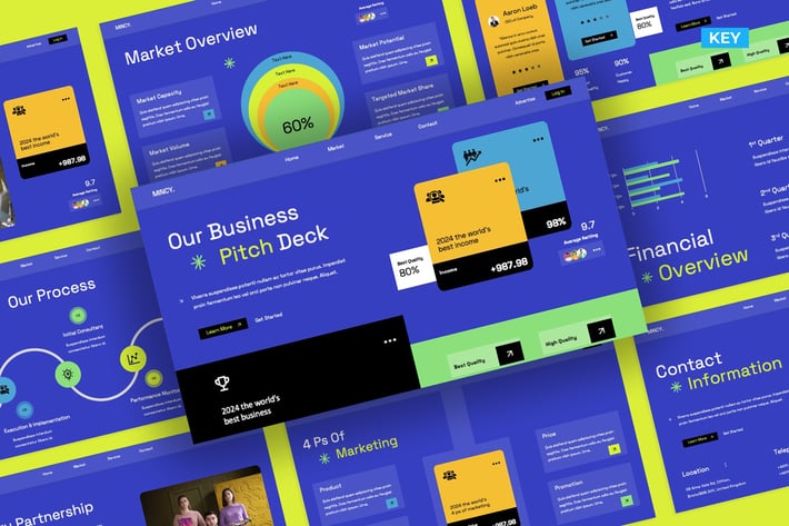 Blue Gold  Colorful Business Agency Pitch Deck
