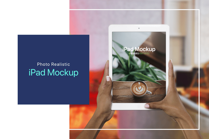 iPad on Hand Photoshop Mockup - v.2