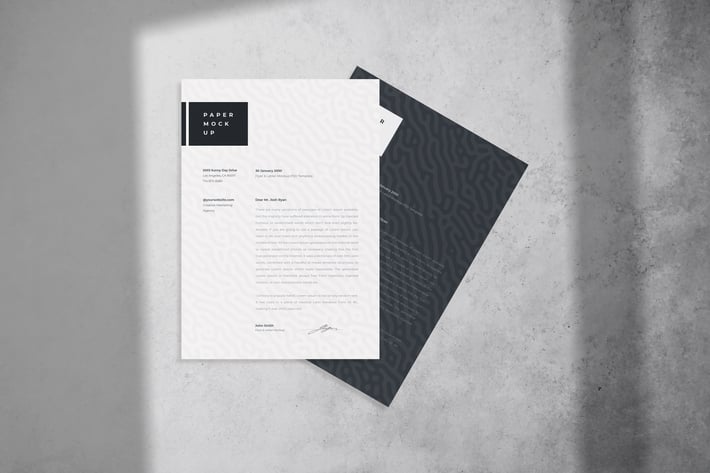 Letter A4 Paper Mockup PSD Template