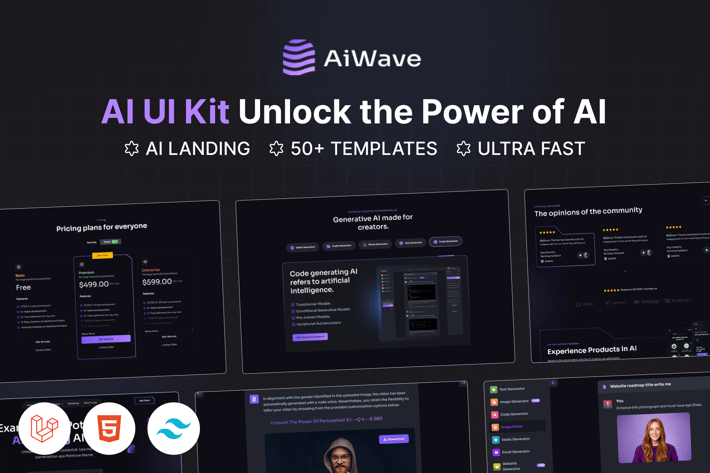 Aiwave – Laravel 11 - AI SaaS Website + Dashboard 