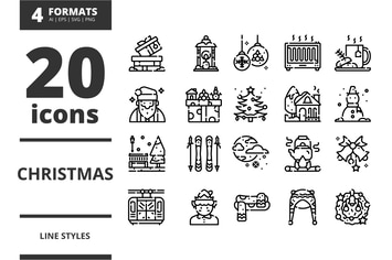 Christmas Line icons packs