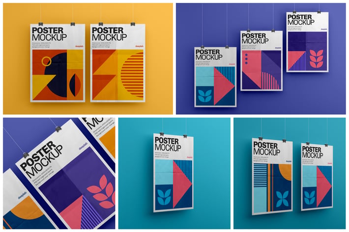 Vertical Poster Mockup Set