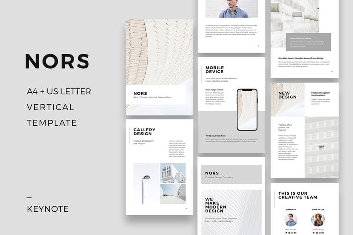NORS A4 US Letter Vertical Keynote Template