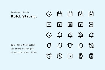 UI Icon Set -Date, Time, Notification