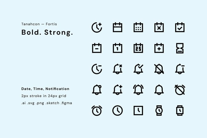 UI Icon Set -Date, Time, Notification