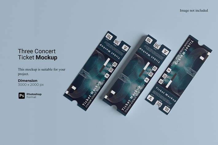 Three Concert Ticket Mockup
