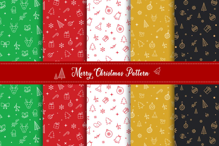 Merry Christmas Pattern & Digital Paper Pack