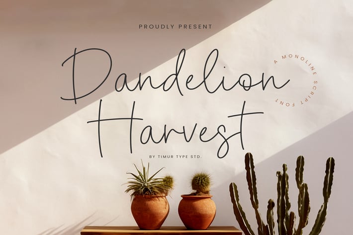 Dandelion Harvest - Monoline Script Font TT