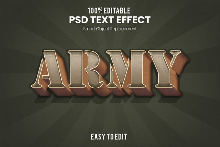ARMY - Vintage 3D Text Effect 