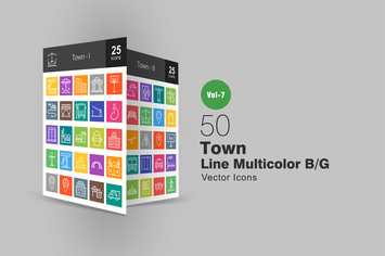 50 Town Line Multicolor B/G Icons