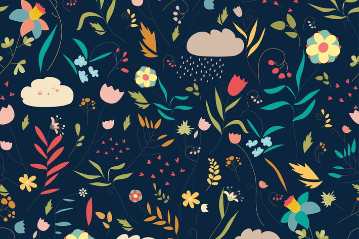 Seamless colorful floral pattern with flowers
