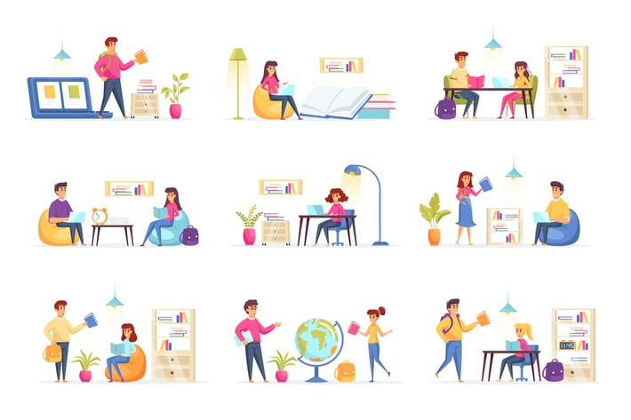 Education People Character Situation Scenes