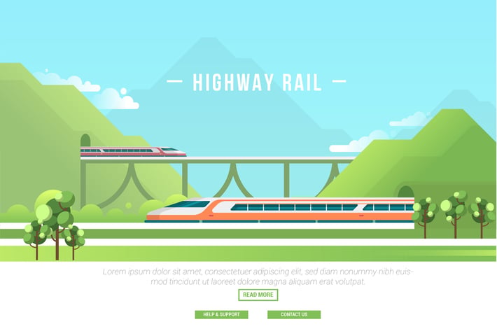 Highway Rail - Vector Landscape & Building