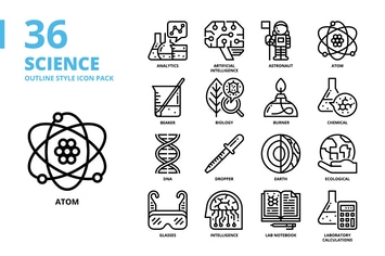 Science Outline Style Icon Set