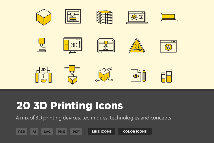 20 3D Printing Icons