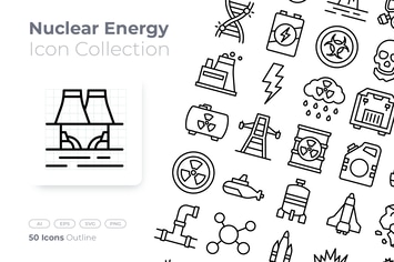Nuclear Energy Outline Icon