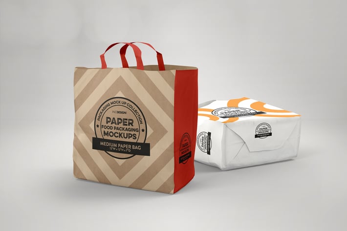Medium Paper Bags Packaging Mockup