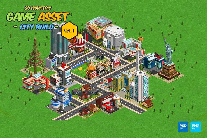 2D Isometric Game Asset - City Build vol.01