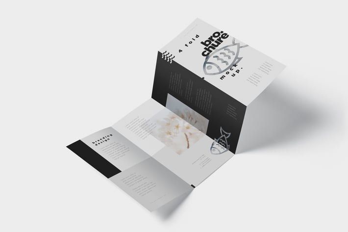 4 - Fold Brochure Mockup Set - DL 99 x 210 mm