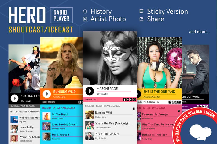 Hero ShoutCast/IceCast Radio Player WPBakery Addon
