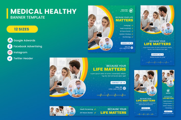 Healthy Hospital  Banner Set Template