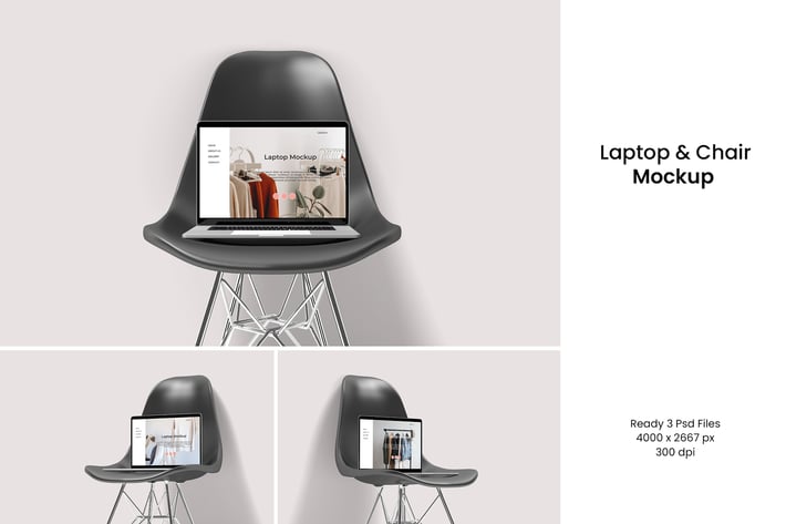 Laptop & Chair Mockup