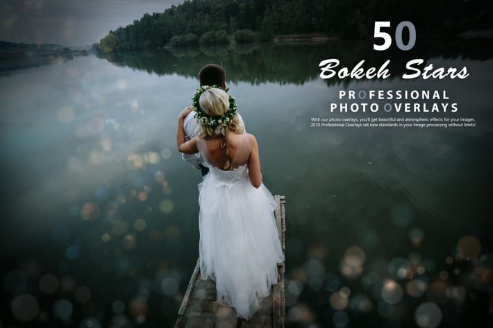 50 Bokeh Stars Photo Overlays