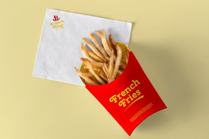 French Fries Packaging Mockup