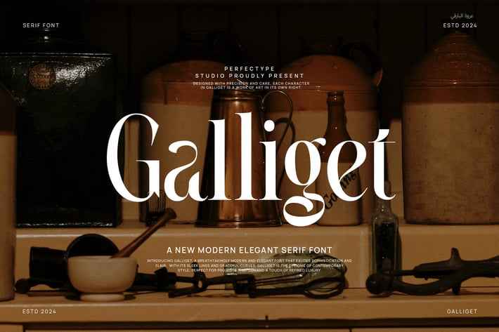 Galliget Modern Elegant Serif Font Typeface