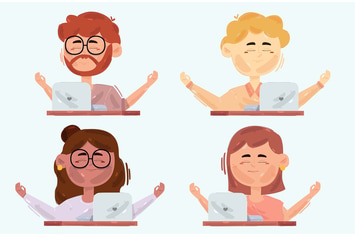 Business People Doing Meditation Illustration