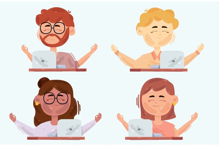 Business People Doing Meditation Illustration