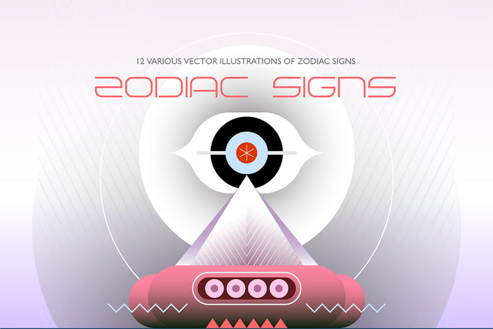 12 Zodiac Sign vector illustrations