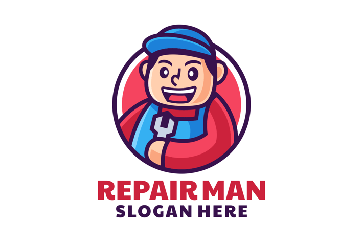 Professional Repairman Mechanic Logo Design