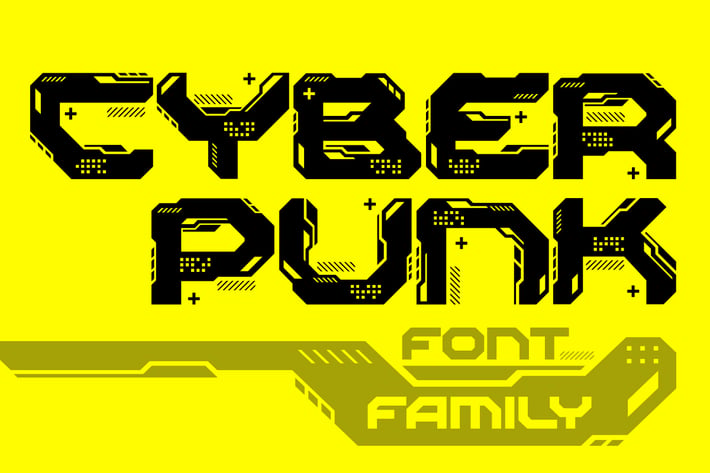 Cyberpunk Style Font Technology Futuristic Digital