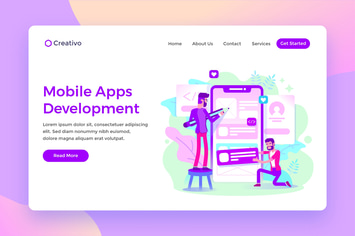 Mobile Apps Development Creative Team Landing Page