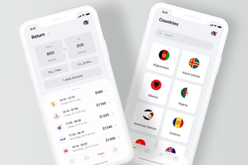 Book a flight app - Light Mode (iOS) 