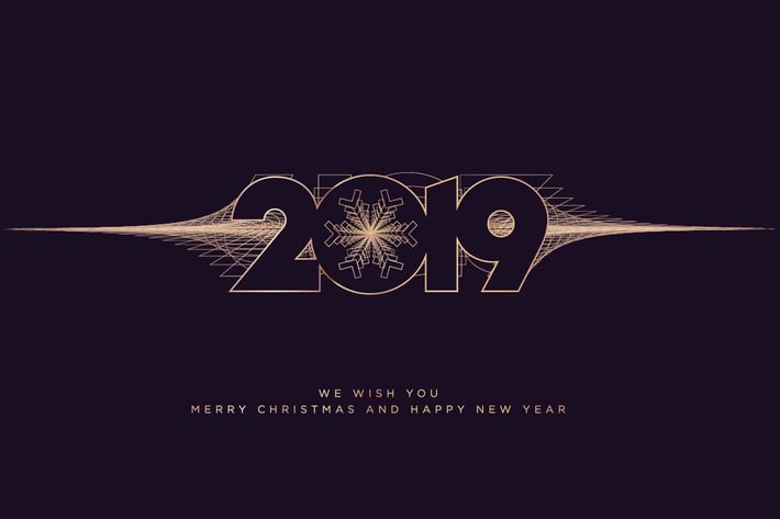 Business Christmas and New Year Greeting Card