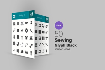 50 Sewing Glyph Icons