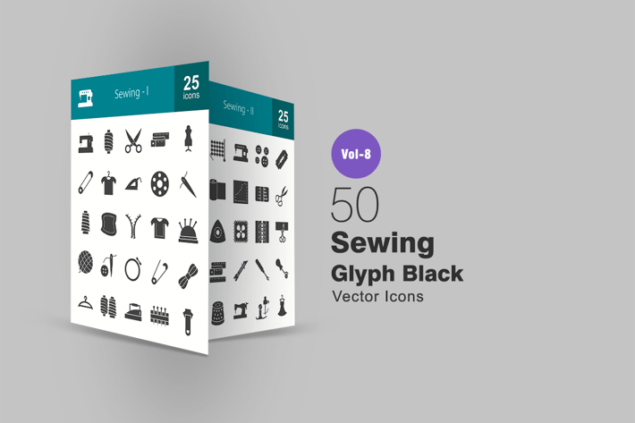 50 Sewing Glyph Icons