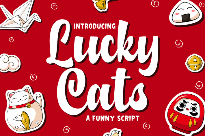 Lucky Cats - Funny Script Font