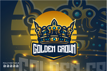 Golden Crown Logo Template 