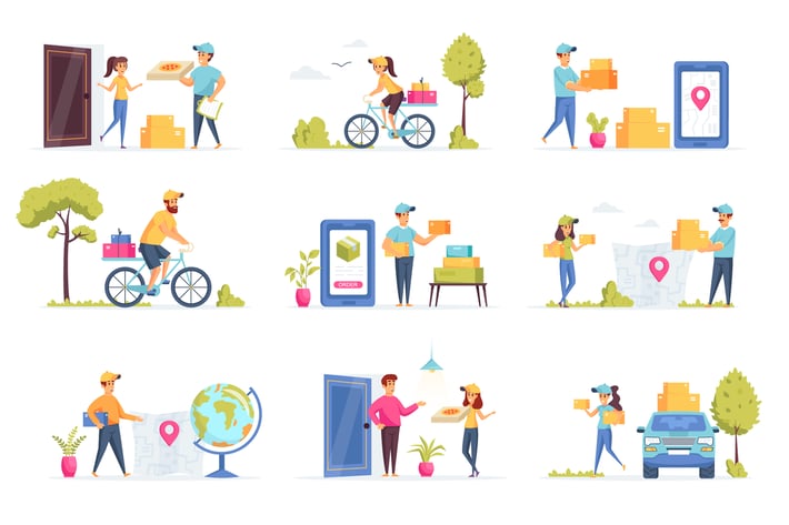 Delivery People Character Situation Scenes