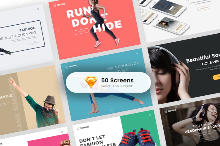 Startup - UI Kit for Sketch
