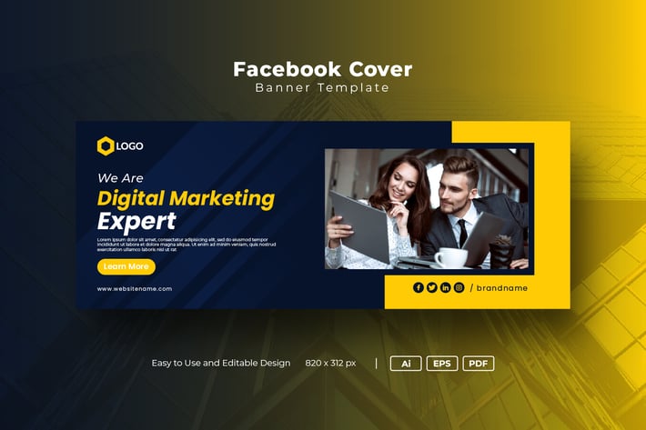 Digital marketing Facebook banner template