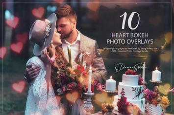 10 Heart Bokeh Photo Overlays